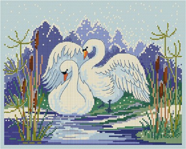 LJT040 Winter Swans illustration 1237