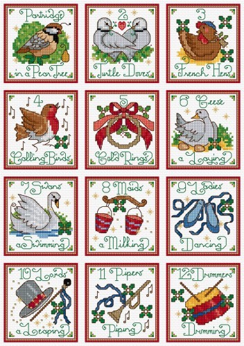 LJT31C 12 days of Christmas motifs thumbnail