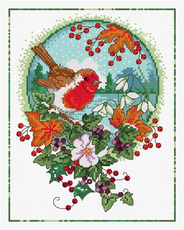 LJT038 Winter Robin illustration 1236