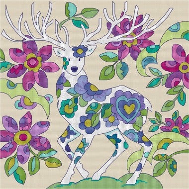 LJT002 Folk Art Deer illustration 1240