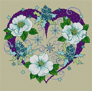 LJT051 Christmas Heart & Flowers thumbnail