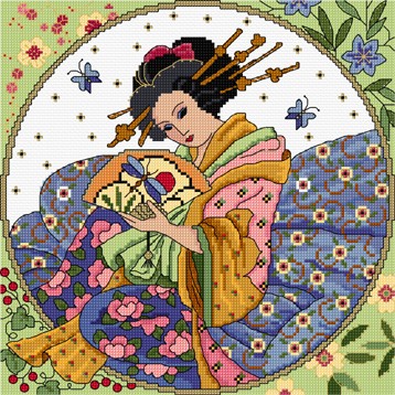 LJT044 Seated Geisha illustration 1277