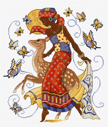 LJT048 Dreamy African Beauty illustration 1284