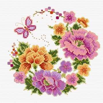 LJT053 Oriental Floral Picture illustration 1285