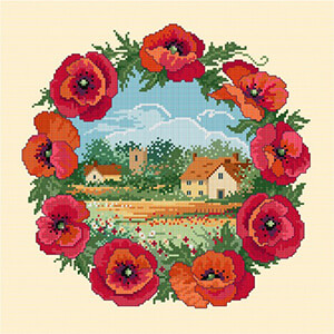 LJT059 Poppies in a Landscape thumbnail