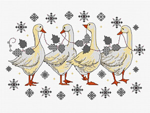 LJT067 Christmas Geese thumbnail