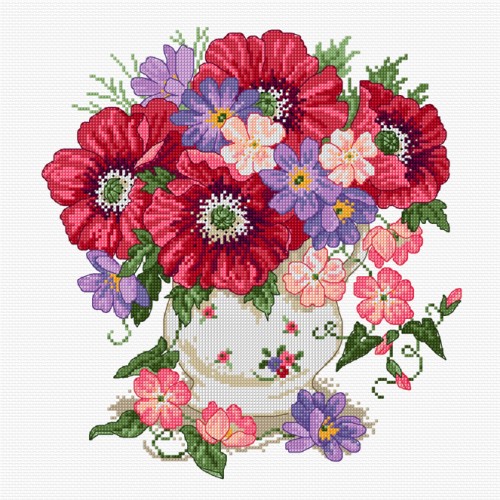 LJT086 Poppy Bouquet illustration 1318