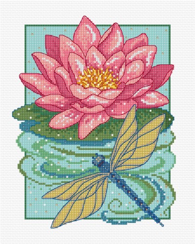 LJT090 Waterlily picture illustration 1321