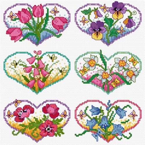 LJT093 Floral hearts illustration 1324