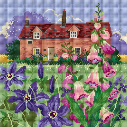 Cross Stitched Spring cottage