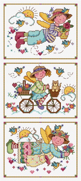 Folk art in cross stitch