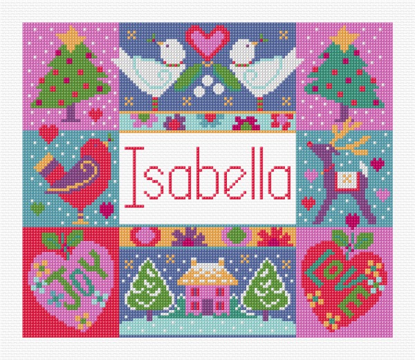 LJT408 Winter name cushion illustration 1366