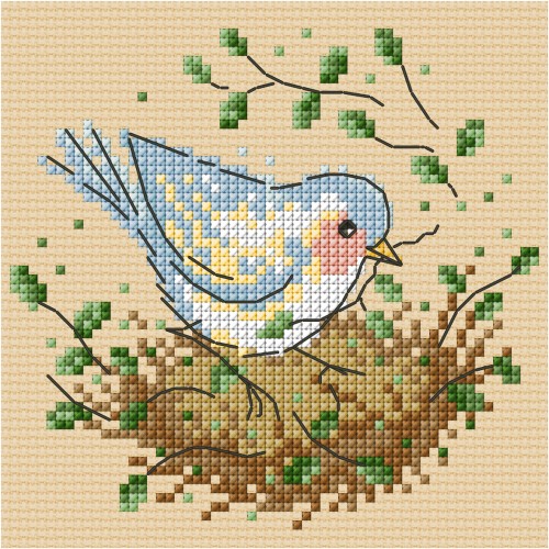 Cross stitch bird