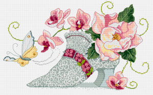 Lace shoe cross stitch