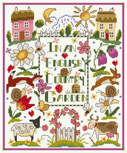 LJT148 Folk Art Country Garden Sampler illustration 1420