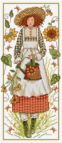 Cross stitch flower girl