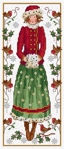 Cross stitch flower girl