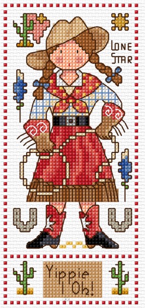 Cross stitch cow girl