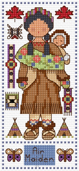 Cross stitch Canadian doll