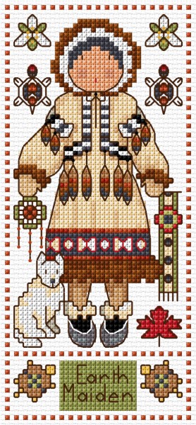 Cross stitch Canadian style doll