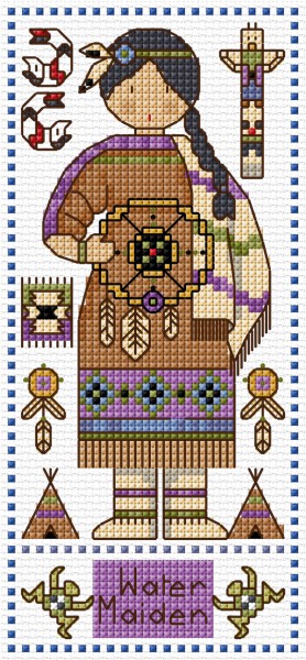 Cross stitch Canadian style doll