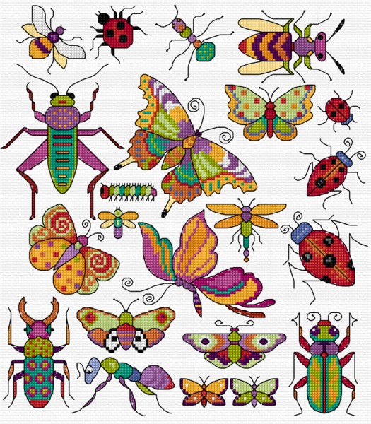 Cross stitch bugs & butterflies
