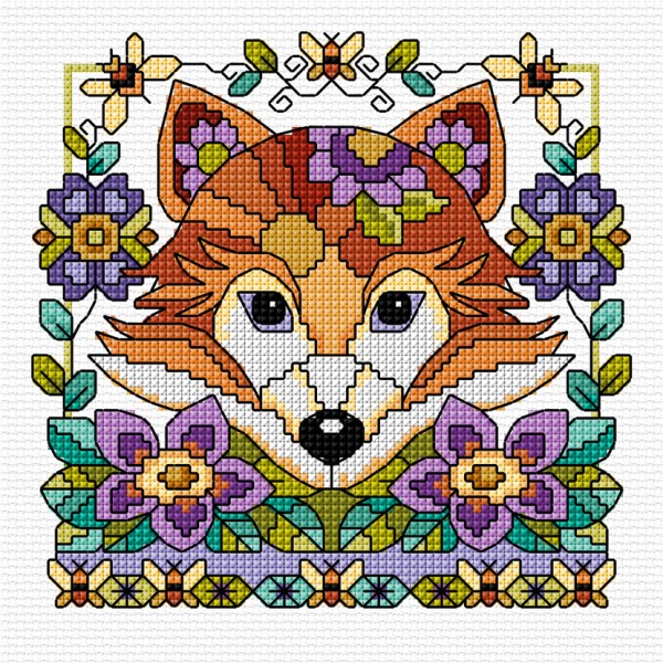 Cross stitched fox