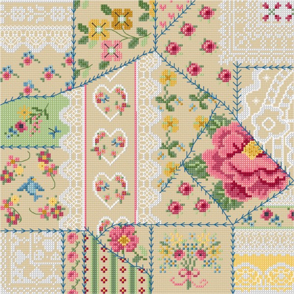 Cross stitch vintage pattern