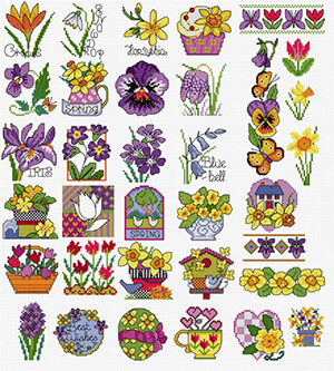LJT257 Spring flower motifs thumbnail