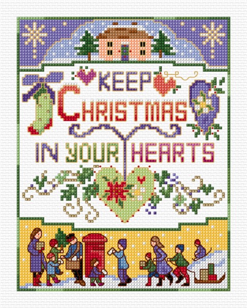 LJT411 Keep Christmas in your heart illustration 1587
