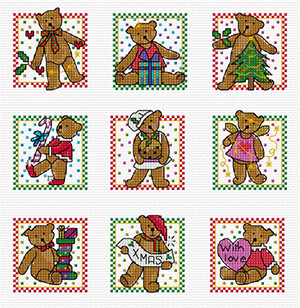 LJT88C Christmas teddy cards thumbnail