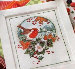 Winter Robin Cross stitch