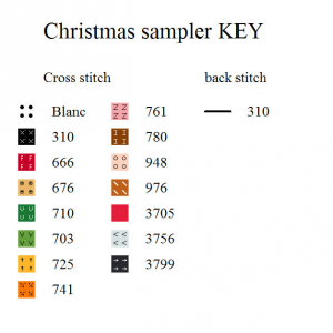 Christmas sampler chart key