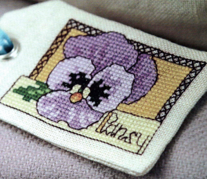 Winter pansies cross stitch