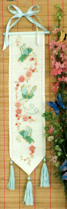 Oriental bell pull cross stitch