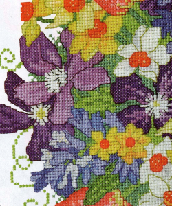 Detail from posy cross stitch