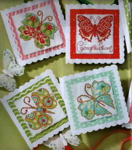 Butterfly cross stitch cards