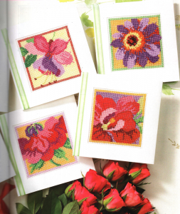 Floral cross stich cards