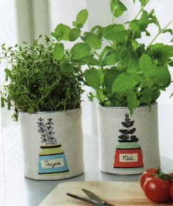 Herb pot cross stitch