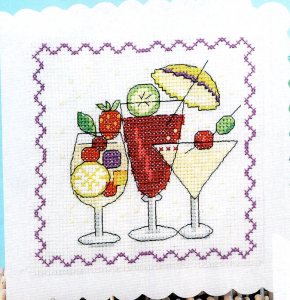Cocktail birthday card cross stitch
