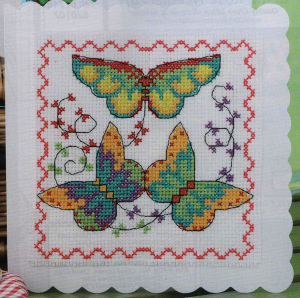 Kite birthday card cross stitch