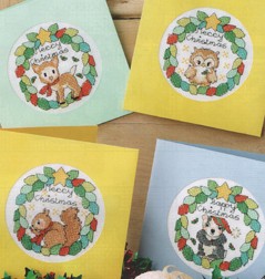 Christmas cross stitch woodland animals