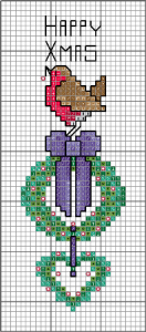 Christmas card cross stitich chart