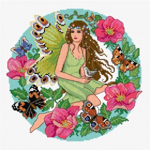 Summer fairy with pretty butterflies illustration 1