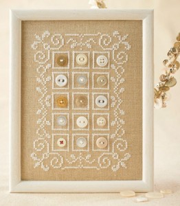 Buttons and cross stitch illustration 1