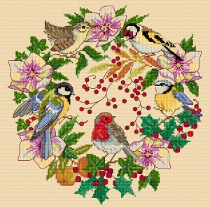  Cross stitched British birds