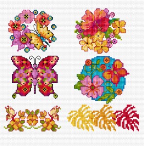Flowers in cross stitch