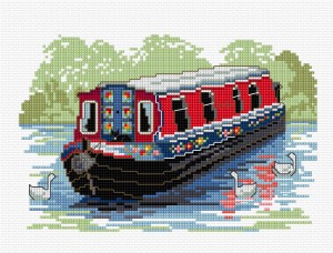 Narrowboat scene illustration 1