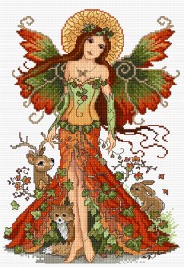Cross stitch Autumn fairy