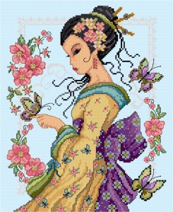 Cross stitch oriental lady